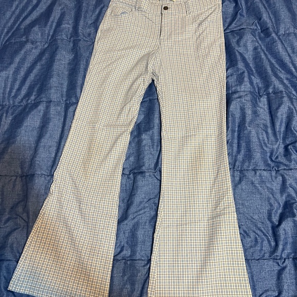 Hollister Light Blue Checkered High-Rise Pants - Picture 3 of 3